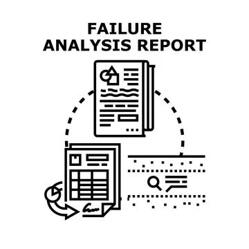 Failure analysis report vector concept illustrating problem solving Stock Illustration