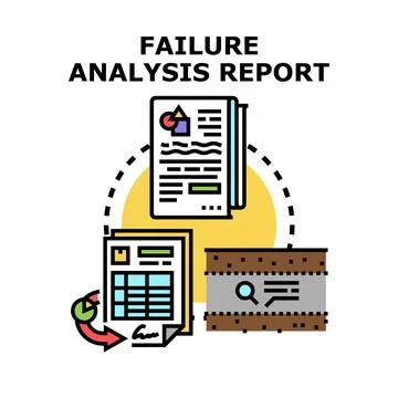 Failure analysis report vector concept illustrating problem solving Stock-Illustration