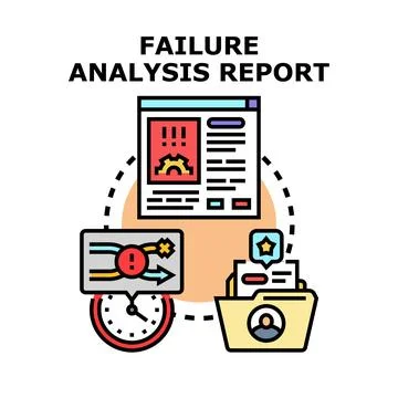 Failure analysis report vector creating business problem solution イラスト素材