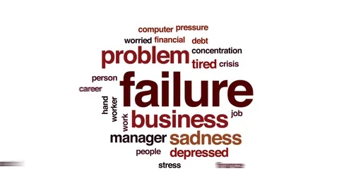 Failure animated word cloud, text design animation. Stock Footage 76503796