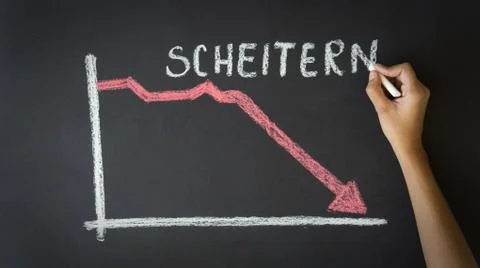 Failure business graph Stock Illustration