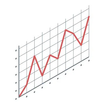 Failure chart icon, isometric style Stock Illustration