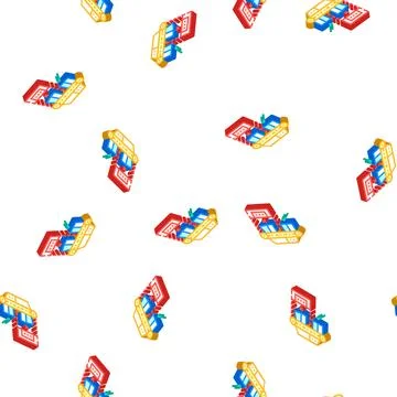 Failure checking production isometric icon seamless pattern イラスト素材