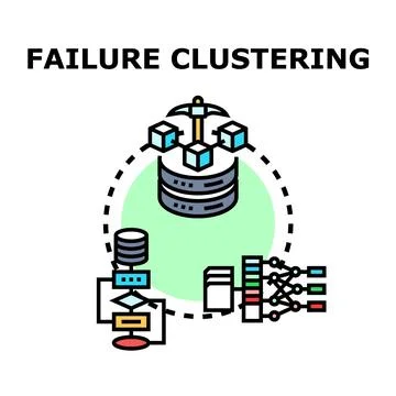 Failure clustering concept for system analysis Illustrazione stock