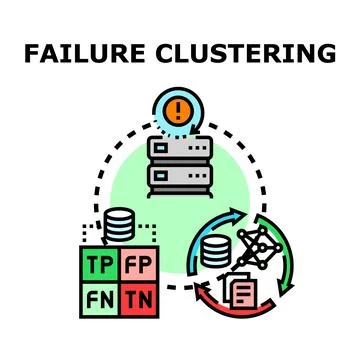 Failure clustering detecting system anomalies with data analysis Illustrazione stock