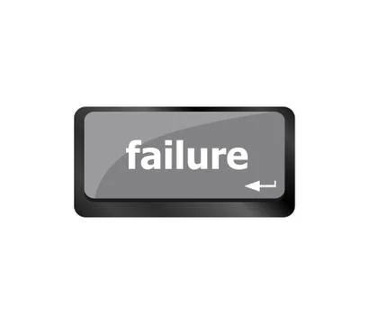 Failure concept with word on keyboard key Illustrazione stock