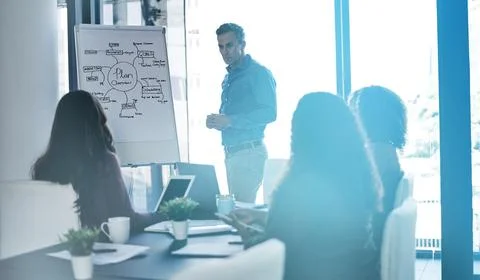 Failure does not exist in our vocabulary. a businessman delivering a Stock Photos