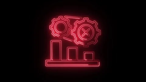 Failure Isolated on Black Background Neon Negative Result Animation Stock Footage 329504055