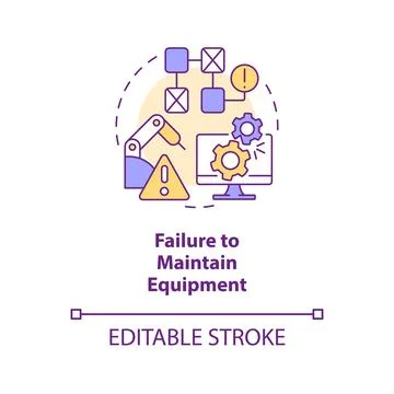 Failure to maintain equipment concept icon Illustrazione stock