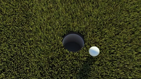 Failure missing the target golf ball misses the hole Video stock 283543971