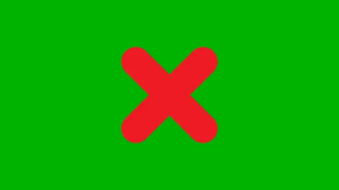 Failure or Error Symbol Transition Element for Gaming and Quiz Videos Stock Footage 321331158