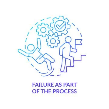 Failure as part of process blue gradient concept icon Stock Illustration