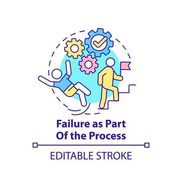 Failure as part of process concept icon Stock Illustration