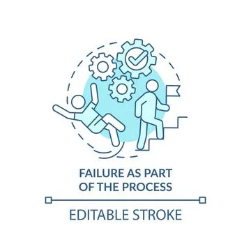 Failure as part of process turquoise concept icon Stock Illustration