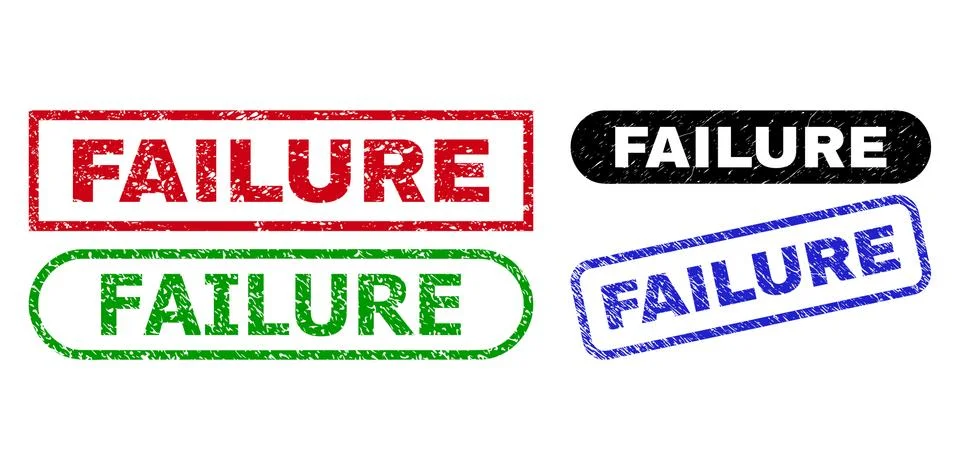 FAILURE Rectangle Watermarks Using Rubber Style Illustrazione stock
