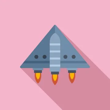 Failure space rocket icon flat vector. Fire speed Illustrazione stock