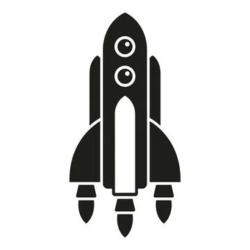 Failure space rocket icon simple vector. Fire speed Illustrazione stock