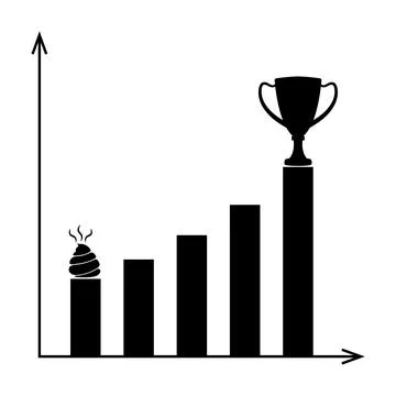 From Failure to Success Progress Chart Vector Illustration Stock Illustration