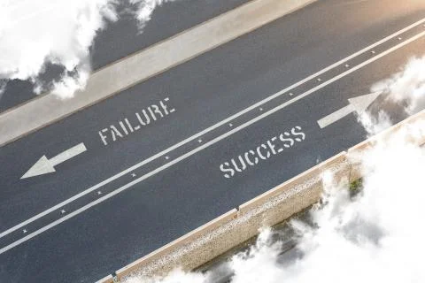 Failure success street direction Stock Illustration