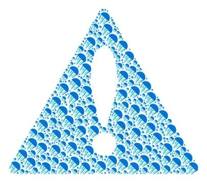 Failure Triangle Sign Pattern of Jellyfish Icons Stock Illustration