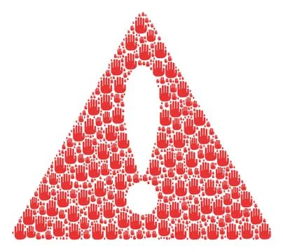 Failure Triangle Sign Pattern of Stop Hand Icons Stock Illustration