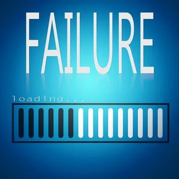 Failure word with blue loading bar Stock Illustration
