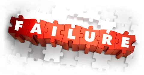 Failure - Word on Red Puzzles Stock Illustration
