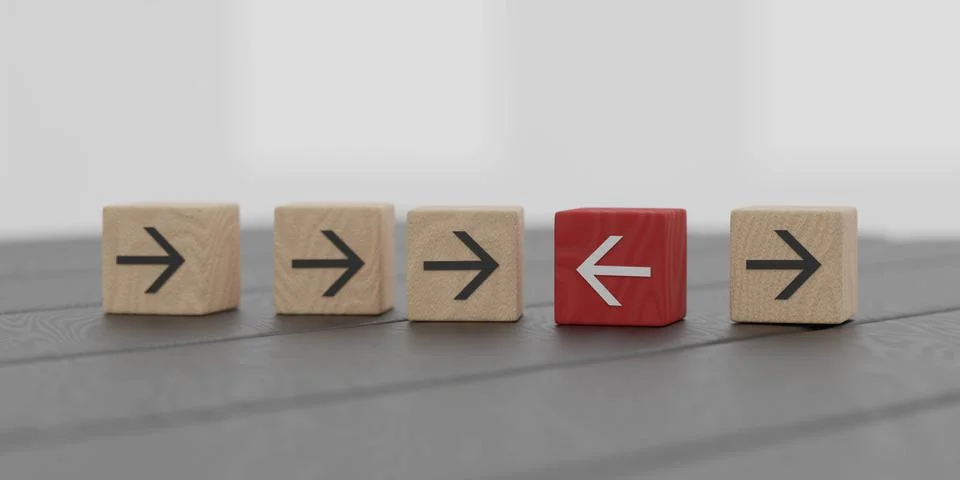 Failure, wrong direction bad decision concept 3d rendering illustration Stock Illustration