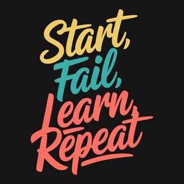 Failures Teach Success G?? Learn and Grow Through Every Attempt Stock Illustration