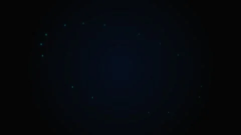 A faint arc of glowing blue lights against a deep black background 스톡 동영상 339619313