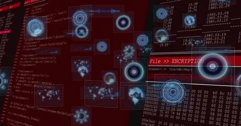 Faint bluish orbs drifting in, translucent HUD elements pulsing, code sliding, Illustration