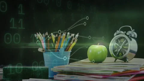 Faint branching diagram starting motion, stationery set rising and aligning to Stock Footage 334693914