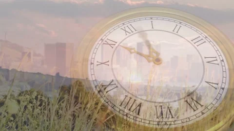 Faint clock rotating as frames driving h... | Stock Video | Pond5