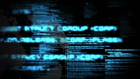Faint cyan lines forming sides, central code blocks sliding, pulsing, revealing Stock Footage 322119752