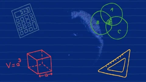 Faint dot arc appearing, globe forming and rotating, anchored doodles showing Stockbeeldmateriaal 328469025