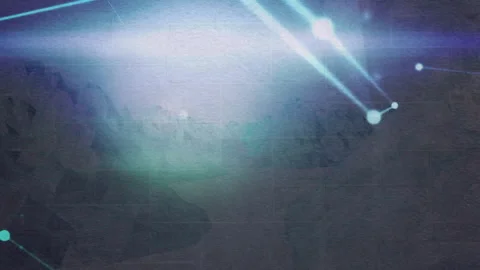 Faint glowing dots initiating lines and pulsing light band visualizing network Stock Footage 312415923