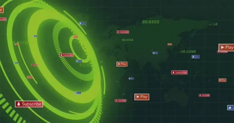 Faint map outline causing green HUD expa... | Stock Video | Pond5