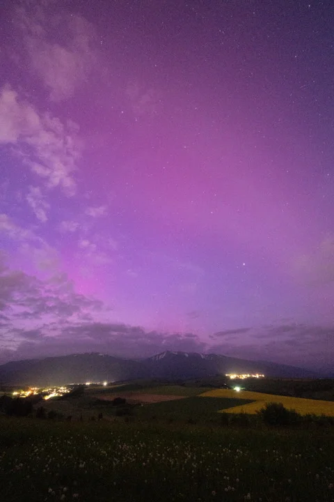 Faint northern lights appearing in the skies Stock Footage 276712341