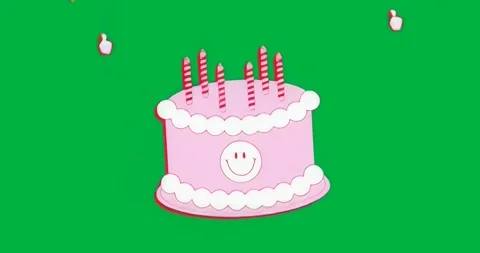 Faint pixel glitch initiating around birthday cake, flickering shifting fading Stock Footage 317456682