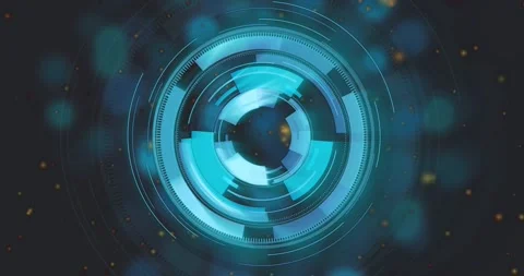 Faint ring appearing, circular HUD assembling and expanding, segmented arcs 스톡 동영상 328485367