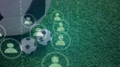 Faint ring appearing, soccer balls appearing left, avatar rings growing and Stock Footage 333595058