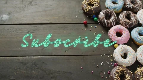 Faint Subscribe script starting, tracing outline, glowing neon inviting taps, 動画素材 329701655