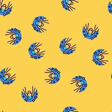 Fainting lightheadedness disease symptom vector seamless pattern Stock Illustration