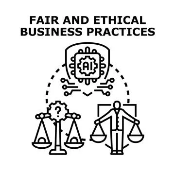 Fair and ethical business practices concept balancing integrity Stock Illustration