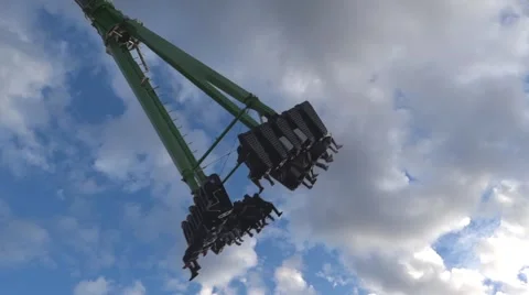 Fair Attraction Ride - Flying Beast Rotor - Day - 02 Stock Footage 54760104