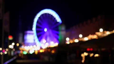 A fair bokeh background at night 4k 25fps video Stock Footage 294440345