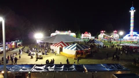 Fair - boom up tents Stock Footage 254935223