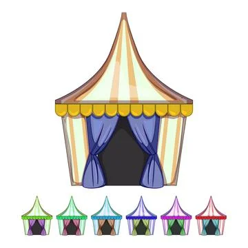 Fair circus tent cartoon vector graphic Illustration