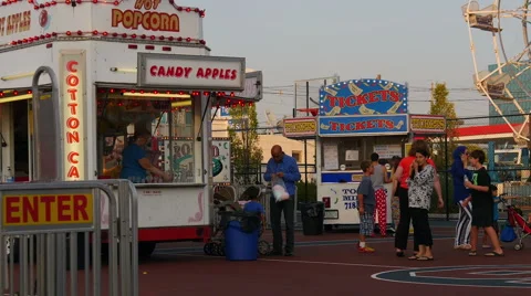 Fair Concession Stand and Ticket Booth Stock Footage 41592846