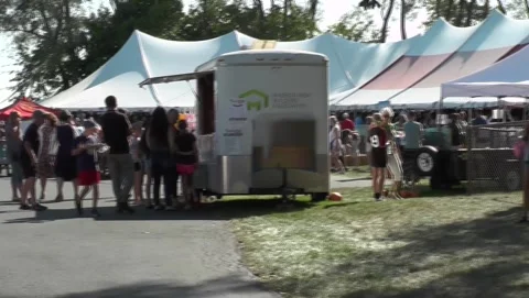 Fair Crowd Pan2 Stock Footage 199105828